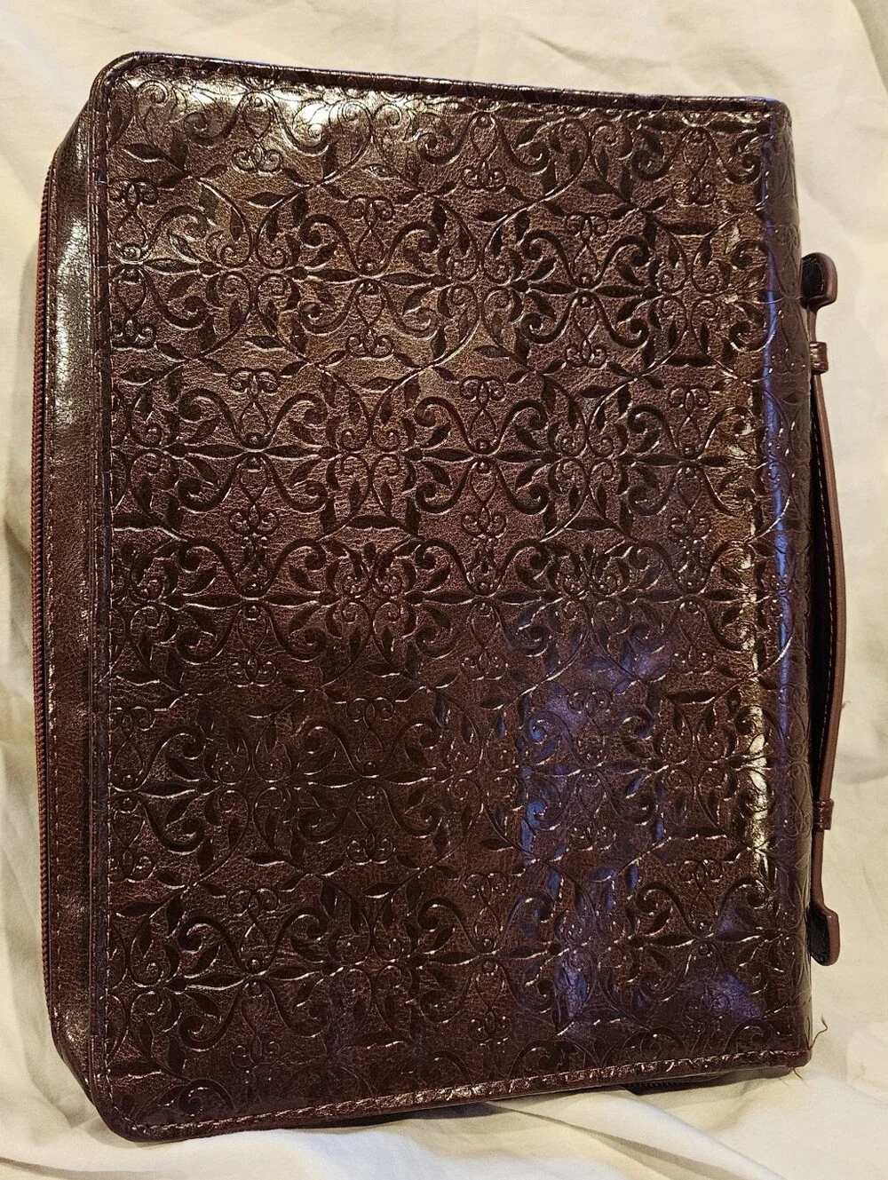 Christian Art Gifts L Amazing Grace Embossed Bible Cover Made Brown LuxLeather
